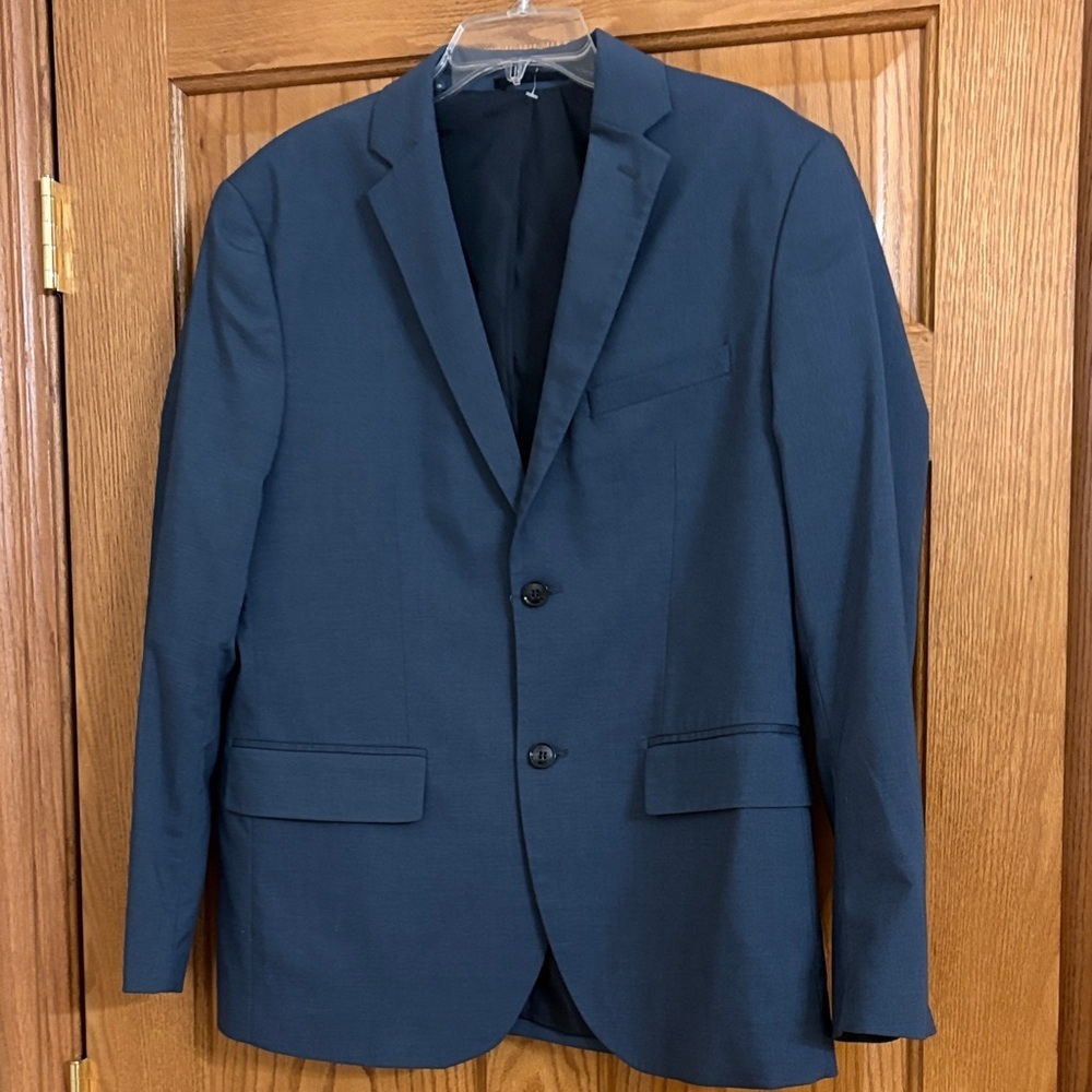 H&M men’s slim fit Coupe Etroite Blue blazer sport coat jacket size 44R career
